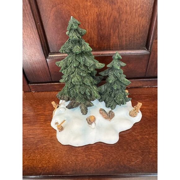 Department 56 Snow Village Double Pine Trees #52619 Retired - Picture 1 of 5